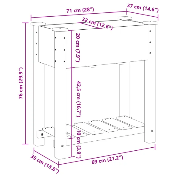 Jardiniere cu Raft Lemn Masiv - Decor Grădină Rustic