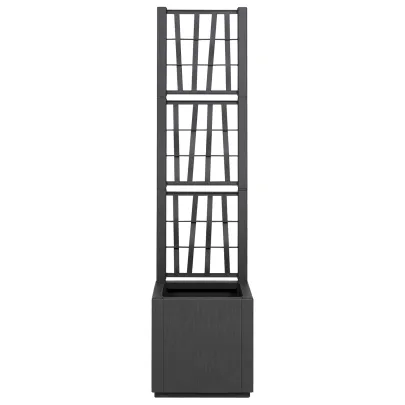 Ghiveci Gri cu Spalier pentru Exterior - 36x36x140 cm