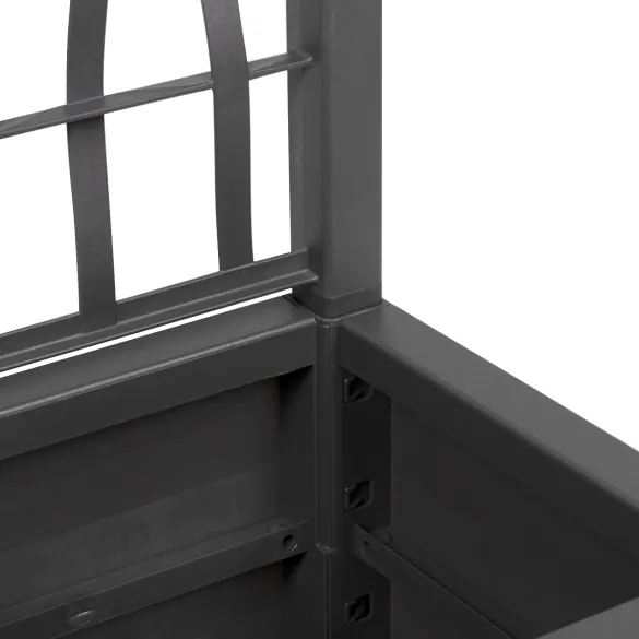 Ghiveci Gri cu Spalier pentru Exterior - 36x36x140 cm