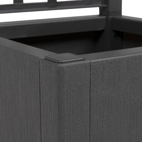 Ghiveci Gri cu Spalier pentru Exterior - 36x36x140 cm