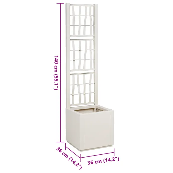 Ghiveci Grădină Treliss Alb - 38L - Livrare Gratuită