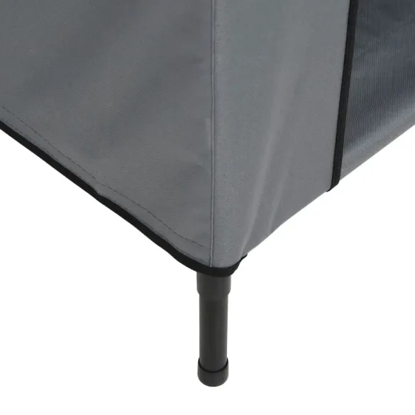 Casă Câini Gri, Oxford și Oțel - Livrare Gratuită