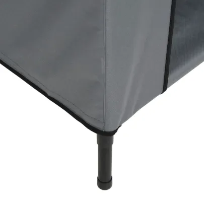 Casă Câini Gri, Oxford și Oțel - Livrare Gratuită