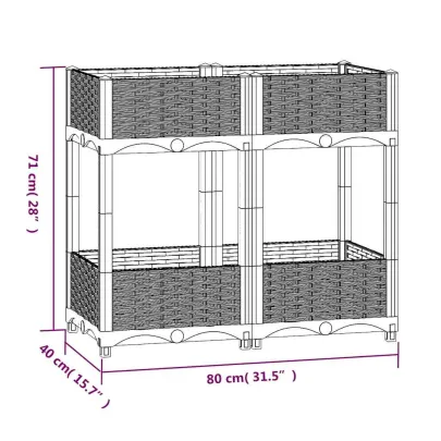Strat Înălțat din Polipropilenă 80x40x71cm - Livrare Gratuită