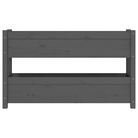 Jardinieră Gri Lemn Masiv de Pin - 112x25x66 cm | Livrare Gratuită