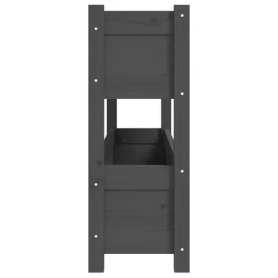 Jardinieră Gri Lemn Masiv de Pin - 112x25x66 cm | Livrare Gratuită