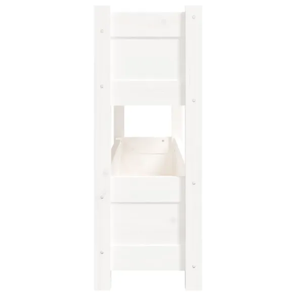 Jardinieră Albă Lemn Masiv de Pin - Decor Grădină | Comandă