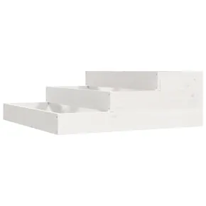 Jardinieră Albă din Lemn Masiv de Pin - 78x78x27 cm 2