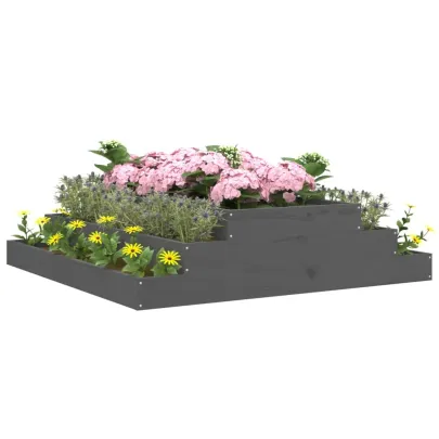 Jardinieră Lemn Masiv Pin 110x110x27 cm - Gri | Comandă Online