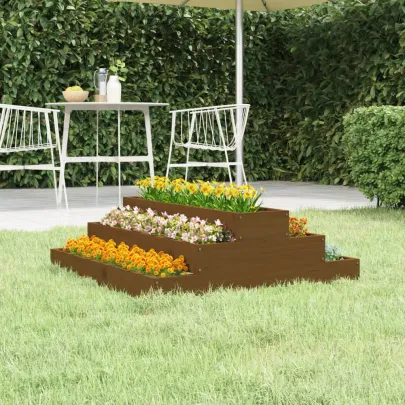 Jardinieră Lemn Masiv de Pin - 80x80x27 cm - Livrare Gratuită