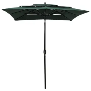 Umbrelă Grădină 3 Niveluri - Verde - 2x2 m | Livrare Gratuită 2