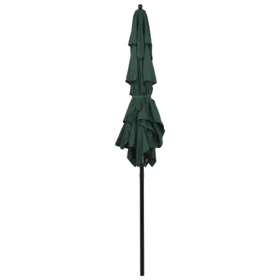 Umbrelă Grădină 3 Niveluri - Verde - 2x2 m | Livrare Gratuită