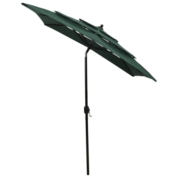 Umbrelă Grădină 3 Niveluri - Verde - 2x2 m | Livrare Gratuită