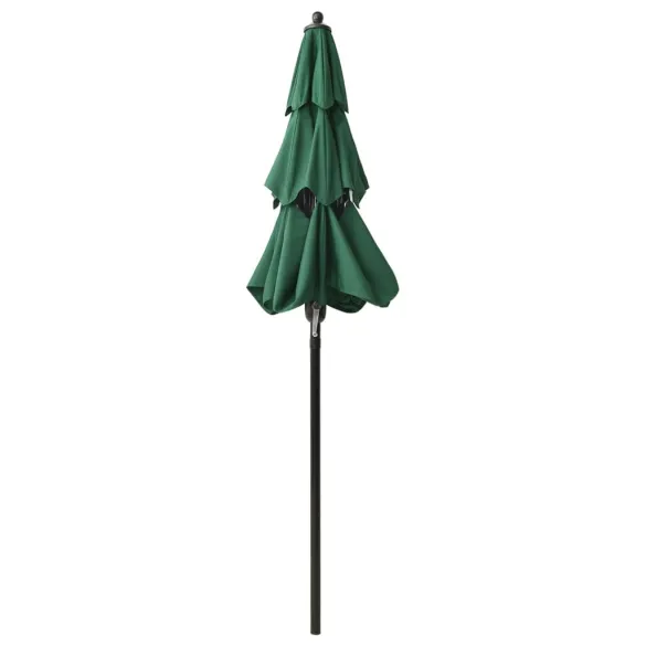 Umbrelă de grădină cu 3 niveluri - Aluminiu - Verde - 2 m