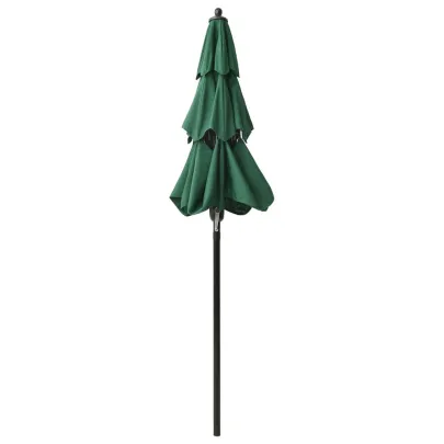 Umbrelă de grădină cu 3 niveluri - Aluminiu - Verde - 2 m