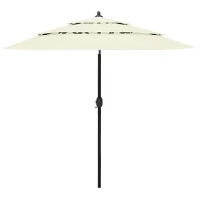 Umbrelă Grădină 3 Niveluri - Aluminiu - Nisipiu - 2,5m