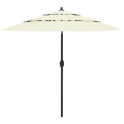Umbrelă Grădină 3 Niveluri - Aluminiu - Nisipiu - 2,5m