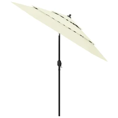 Umbrelă Grădină 3 Niveluri - Aluminiu - Nisipiu - 2,5m