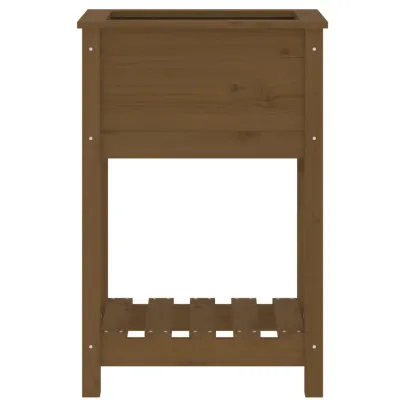 Jardinieră cu Raft din Lemn Masiv de Pin - Livrare Gratuită