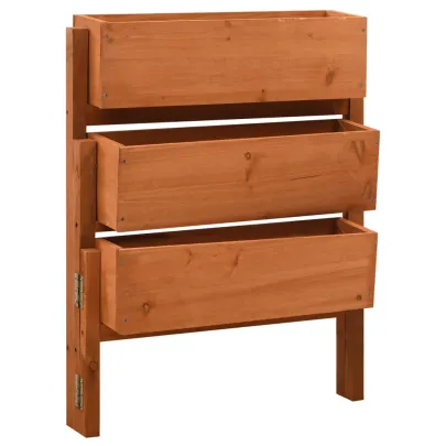 Jardinieră pliabilă portocalie - lemn masiv brad