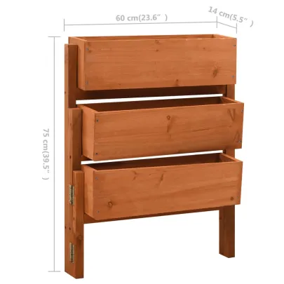 Jardinieră pliabilă portocalie - lemn masiv brad