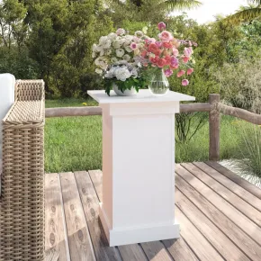 Suport Flori Lemn Masiv Alb - 40x40x60 cm - Livrare Gratuita