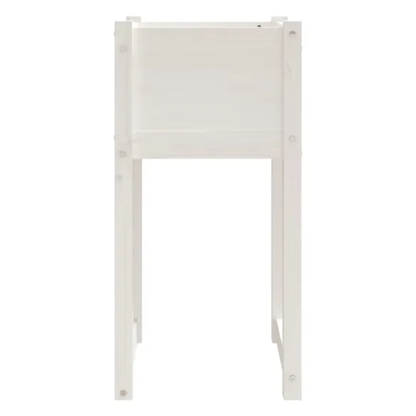 Jardiniere Lemn Masiv Pin - Set 2 Bucati - Alb - 40x40x81 cm