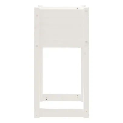 Jardiniere Lemn Masiv Pin - Set 2 Bucati - Alb - 40x40x81 cm