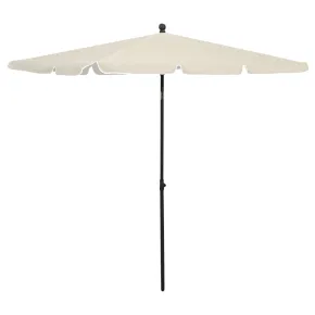 Umbrelă Grădină cu Stâlp, Nisipiu, 210x140 cm - Livrare Gratuită