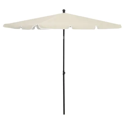 Umbrelă Grădină cu Stâlp, Nisipiu, 210x140 cm - Livrare Gratuită