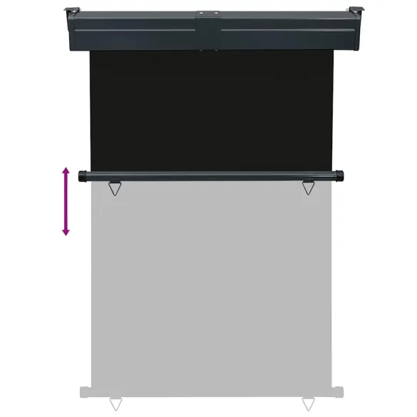 Copertină Laterală Balcon Negru 125x250 cm | Livrare Gratuită