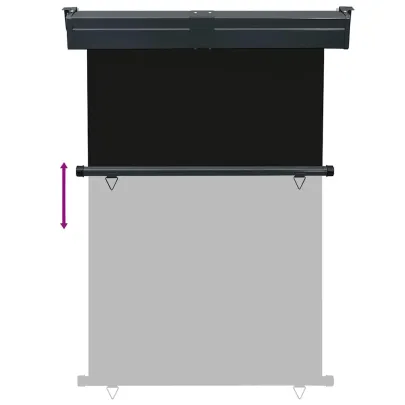 Copertină Laterală Balcon Negru 125x250 cm | Livrare Gratuită