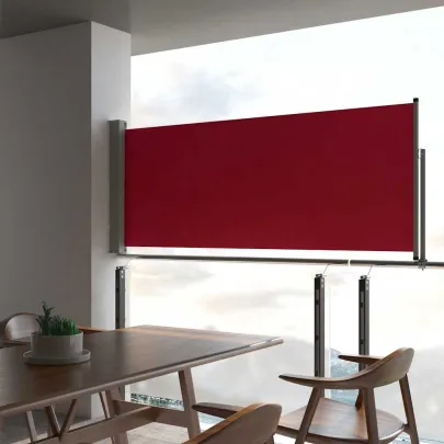 Copertină Laterală Retractabilă Terasă - Roșu - 100x300 cm