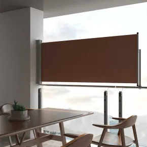 Copertină Laterală Retractabilă Maro pentru Terasă | 100x300 cm