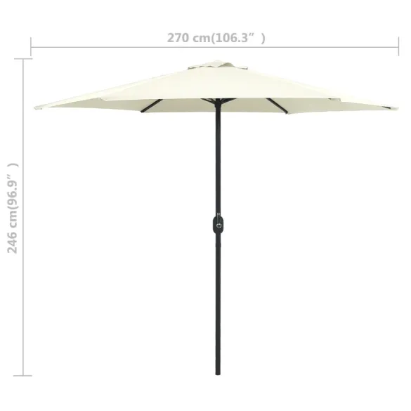Umbrelă de Grădină cu Stâlp Aluminiu, 270x246 cm - Livrare Gratuită