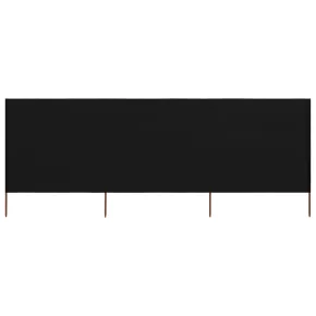 Paravan Anti-Vânt Negru Textil - 400x160 cm | Livrare Gratuită
