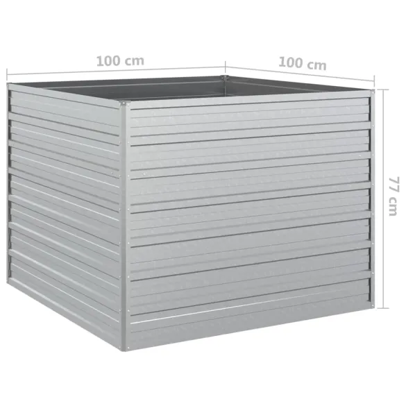 Strat Înălțat Grădină Oțel Galvanizat 100x100x77cm - Livrare Gratuită