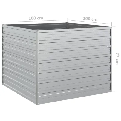 Strat Înălțat Grădină Oțel Galvanizat 100x100x77cm - Livrare Gratuită