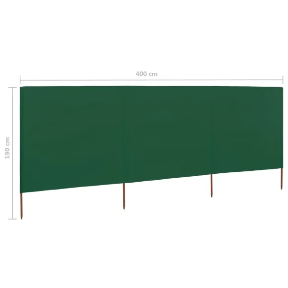 Paravan Anti-Vânt Verde 400x160 cm - Textil și Lemn | Comandă