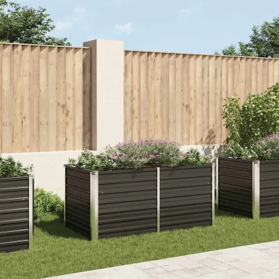 Strat Înălțat Grădină Antracit 160x80x77 cm - Oțel Galvanizat