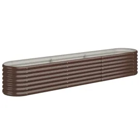 Strat Înălțat Grădină Metalic 224x40x36 cm - Maro 2