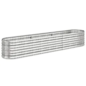 Strat Înălțat Grădină Metalic 224x40x36 cm - Argintiu 2