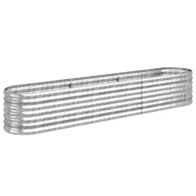 Strat Înălțat Grădină Metalic 224x40x36 cm - Argintiu