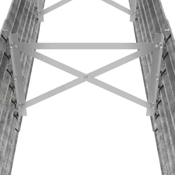 Strat Înălțat Grădină Metalic 224x40x36 cm - Argintiu