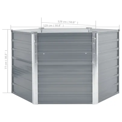 Strat Ridicat Grădină Hexagonal - Oțel Galvanizat, 129x129x77 cm