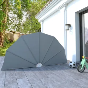 Copertină Laterală Pliabilă Terasă Gri 160 cm | Ușor de Montat