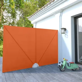 Copertină laterală pliabilă terasă cărămiziu 300x200 cm