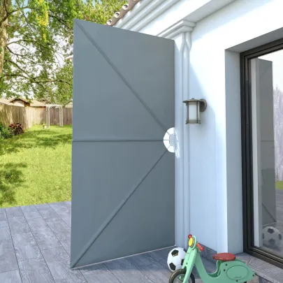 Copertină laterală pliabilă gri 300x150 cm - Umbră terasă