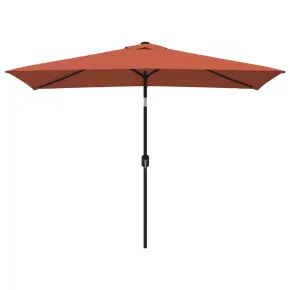 Umbrelă de soare exterior cu stâlp metalic cărămiziu 2