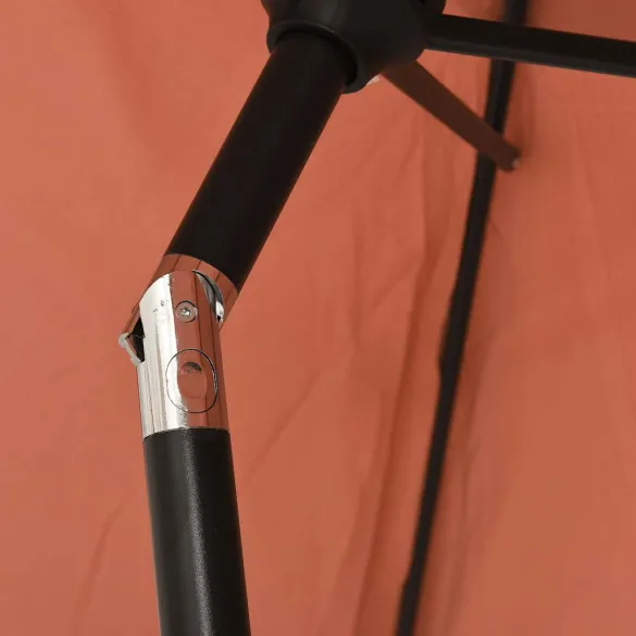 Umbrelă de soare exterior cu stâlp metalic cărămiziu